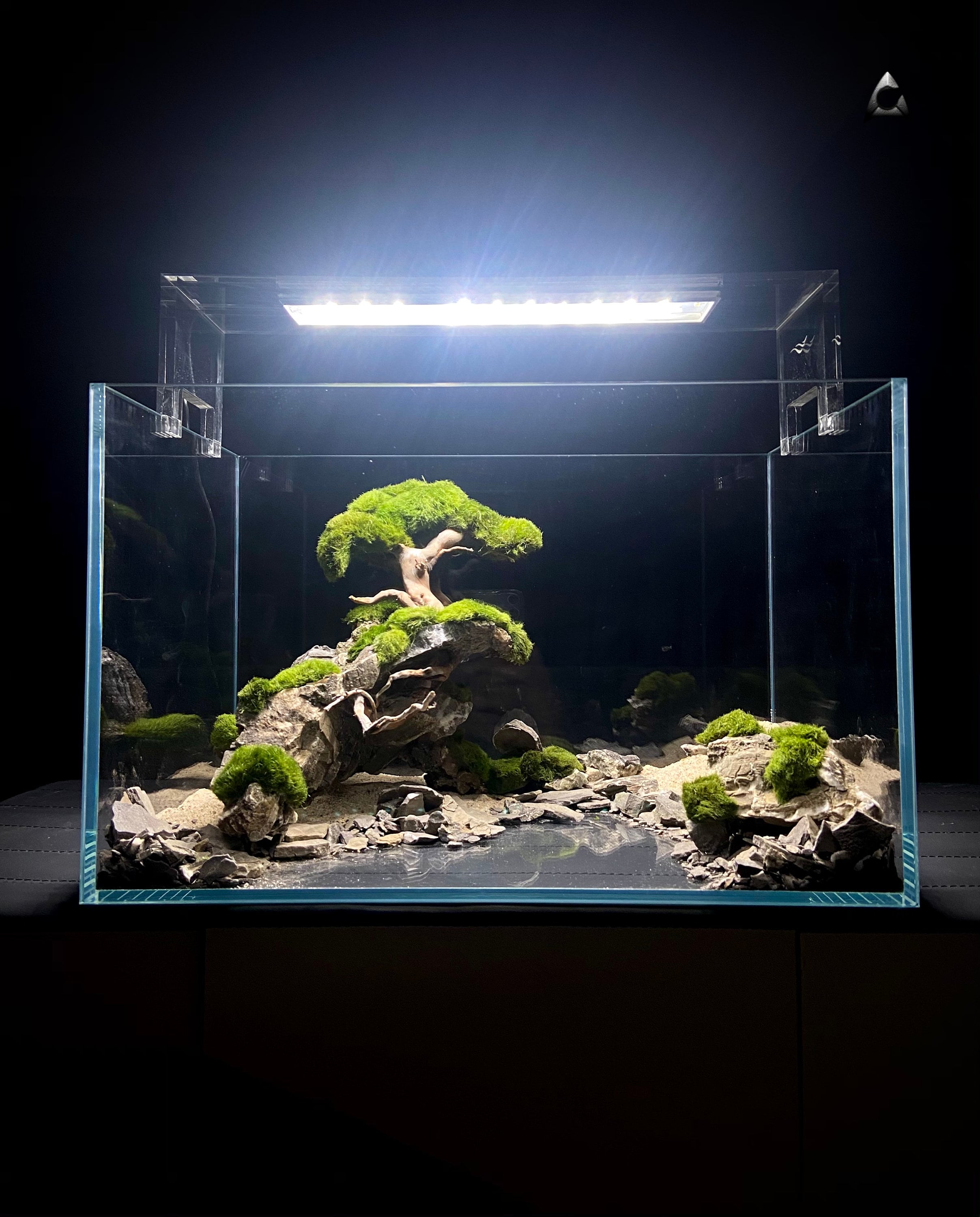 Ancienne pierre collée aquascape pour nano aquarium 30x30x30cm