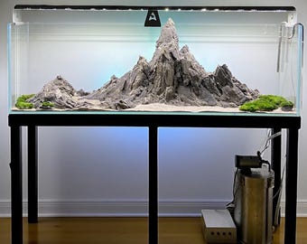 Mountain-Inspired Aquarium Decor – Natural Rock Cave Aquascape for Freshwater Fish Tank Landscape