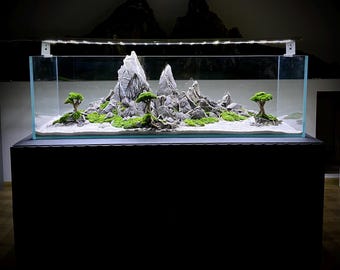 Unique Aquarium Decoration Made of Natural Stones – Handcrafted Mountain Designs for Freshwater Aquariums