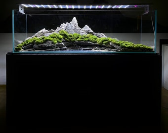 Mountain-Inspired Aquarium Decor – Natural Freshwater Rock & Moss Landscape for Fish Tank