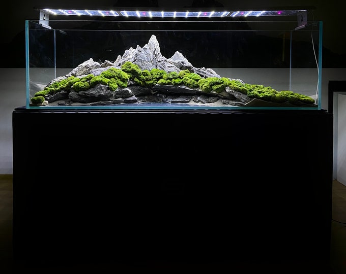 Featured listing image: Mountain-Inspired Aquarium Decor – Natural Freshwater Rock & Moss Landscape for Fish Tank