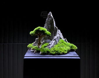Unique Aquarium Decoration Made of Natural Stones – Handcrafted Mountain Designs for Freshwater Aquariums