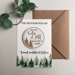 Forest Modern Save The Date Magnet - White Adventure Magnets - White Save The Date - Modern Spruce Forest Wedding save our date