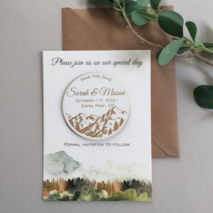 Mountain Modern Save The Date Magnet - White Adventure Magnets - White Save The Date - Modern Mountain Forest Wedding save our date