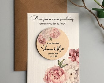 Personalized Peonies Save The Date - Floral Adventure Invitations with Peony- Personalized Romantic Garden Wedding - Botanical Wedding Style
