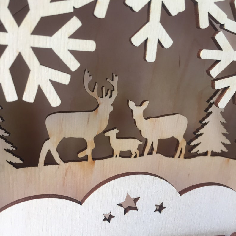 Personalized Christmas Wooden Advent Calendar for Kids No