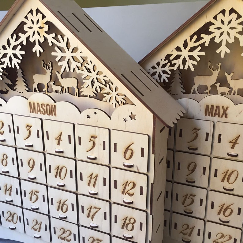 Personalized Christmas Wooden Advent Calendar for Kids image 5