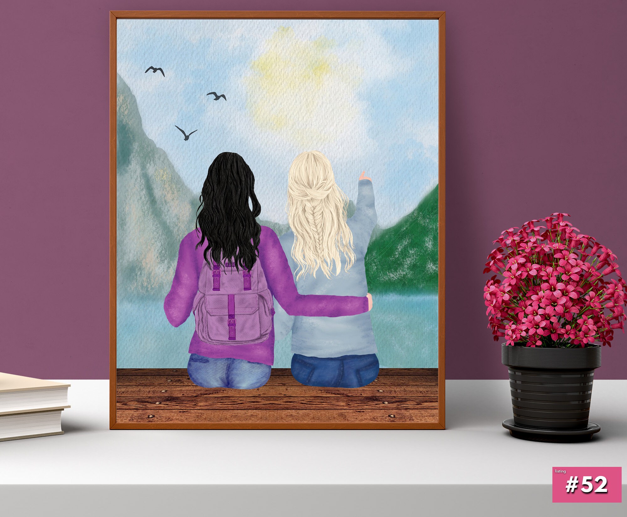 Custom Best Friends Friendship Print Personalized Friend Etsy