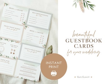 Hochzeitskarten zum Ausfüllen als Gästebuch Alternative, English Version, Fragekarten, DIY Hochzeitsidee, Selbstausdrucken