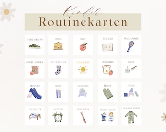 Montessori Routine Cards, Lovely Weekly Plan Kids, Digital Planner, Daily Plan for Kids, Daily Schedule