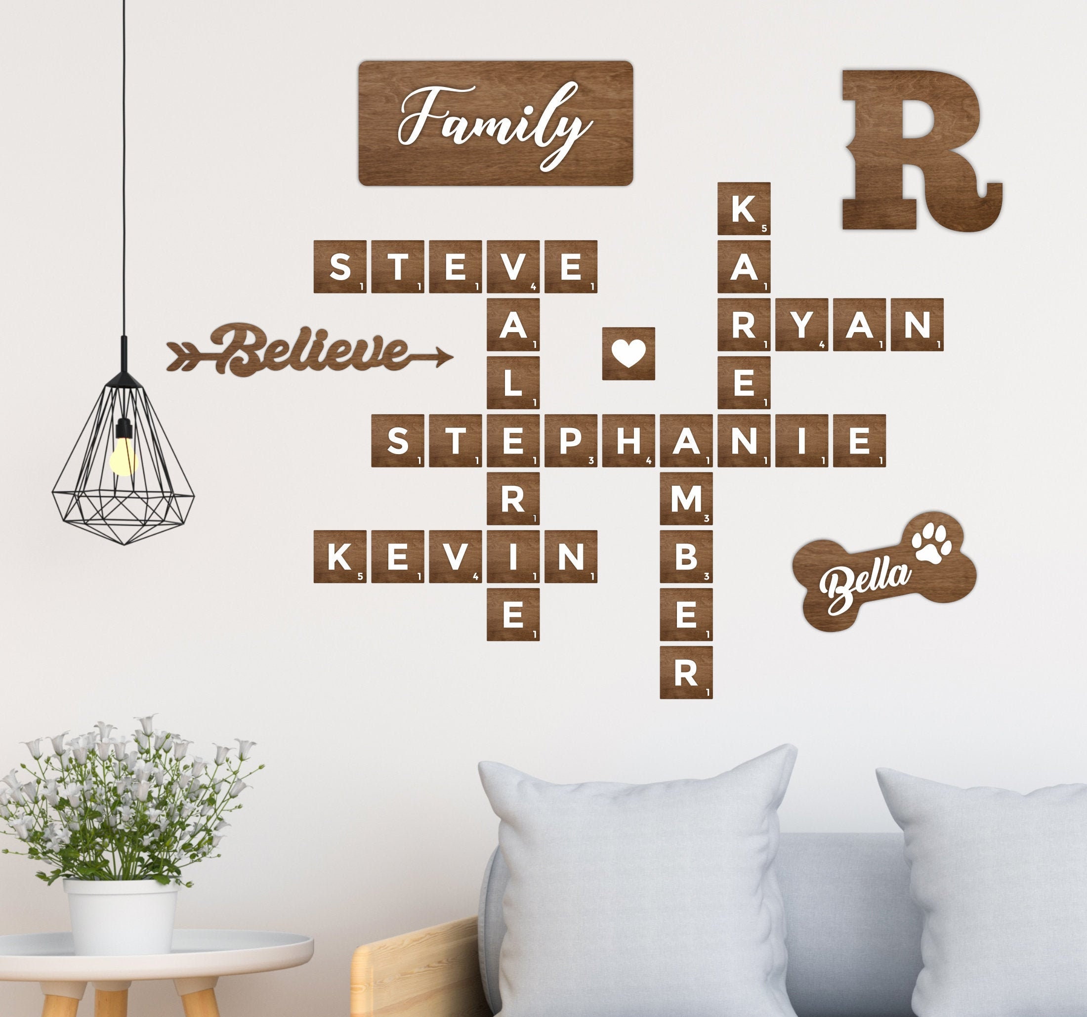 Scrabble Tiles Wooden Letters Wall Decoration Crossword Etsy UK