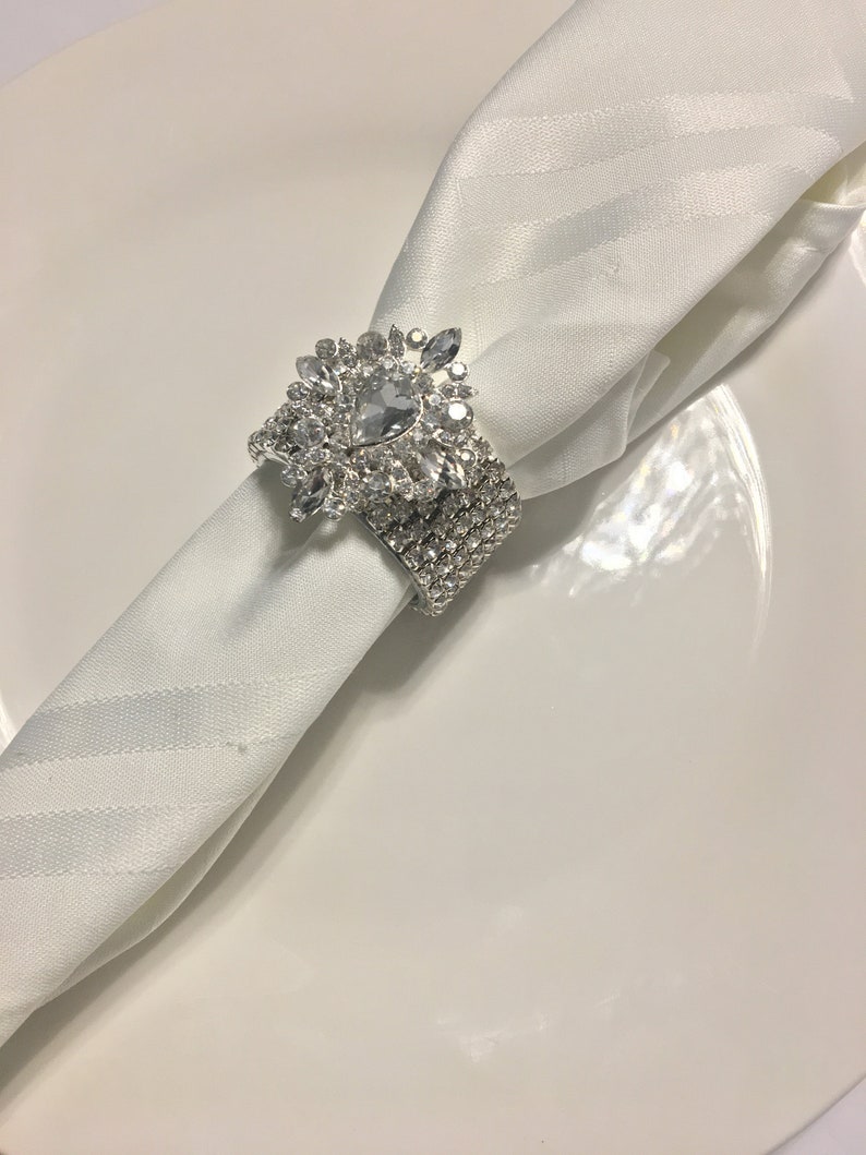 Diamond Rhinestone Napkin Ring Wedding Decor Wedding Table Etsy