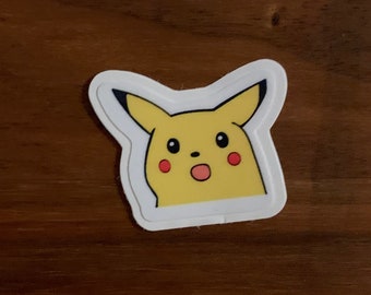 Kleine verrast Pikachu Meme vinylsticker 1 inch