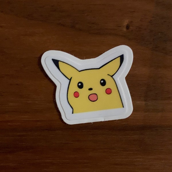 Tiny Surprised Pikachu Meme Vinyl Sticker 1 inch