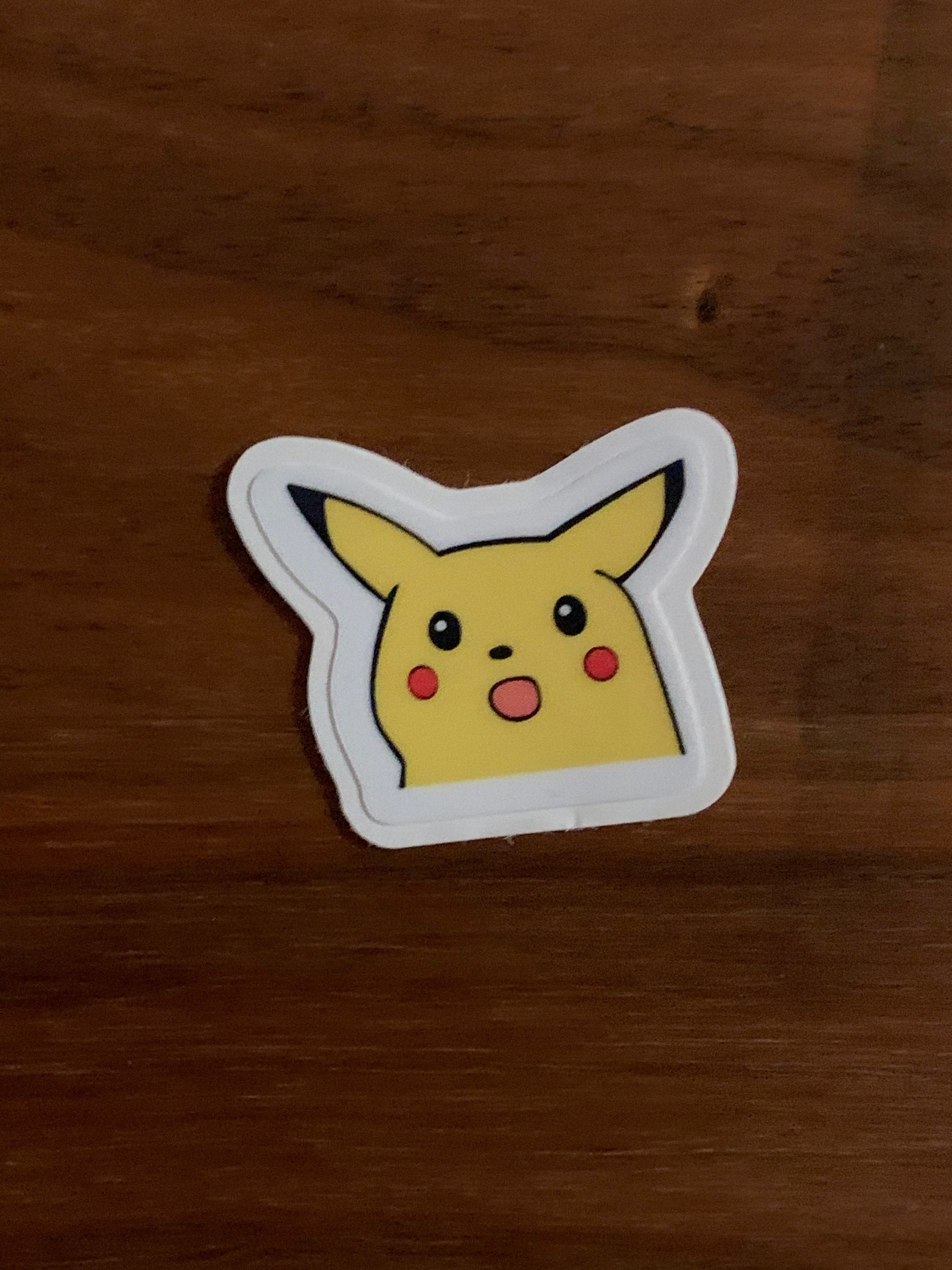 Surprised Pikachu Meme Vinyl Sticker Meme Water Bottle, Laptop, Phone,  Hydro Water Resistant Fun