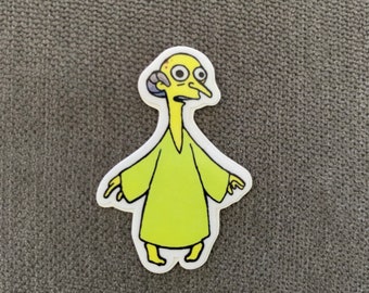 Tiny Mr. Burns Alien Vinyl Sticker 1,5 inch voor laptops, kolven, mobiele telefoons