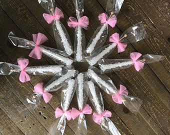 12 White Rock Candy Sticks, prefect for Birthdays, Weddings, Receptions, Bridal and Baby Showers.