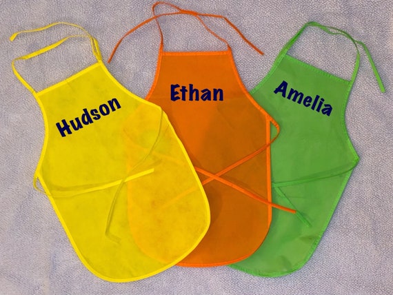 Personalized Smocks for Kids Paint Party Favors Paint Party Smocks,  Personalised Kids Painting Apron 