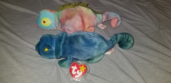 rainbow chameleon beanie baby