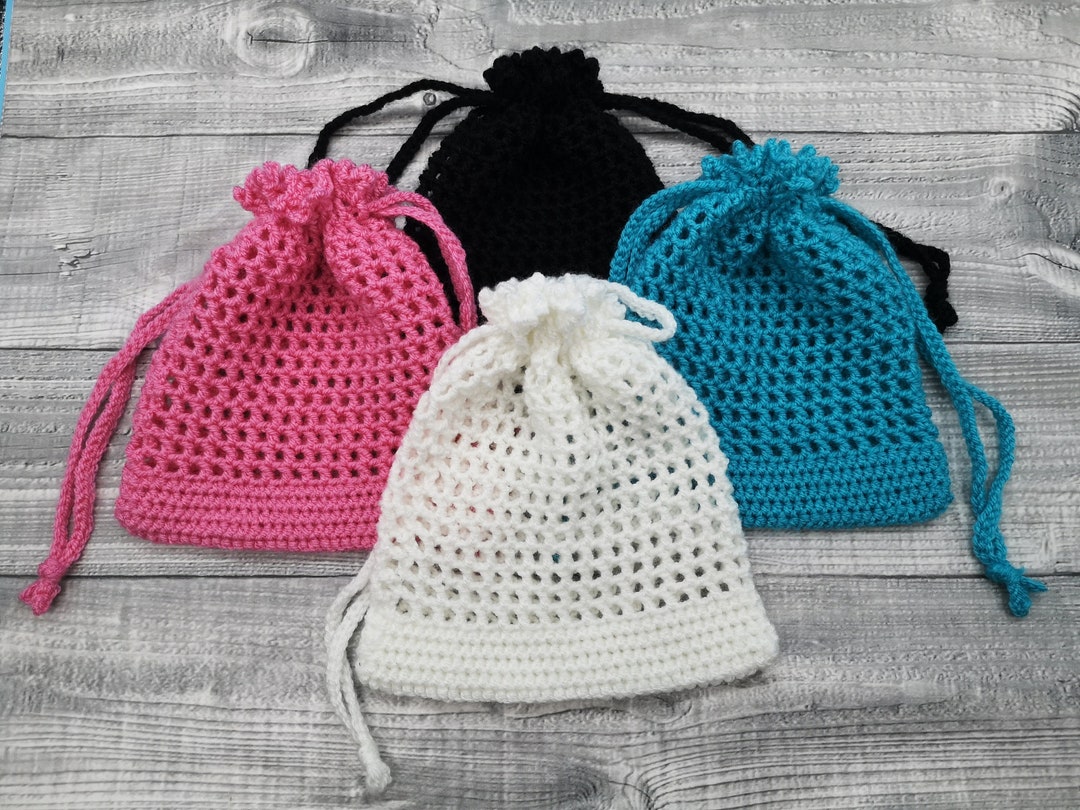 Netted Drawstring Backpack Crochet Drawstring Bag: Netted Party Favor, Toy Storage - Etsy