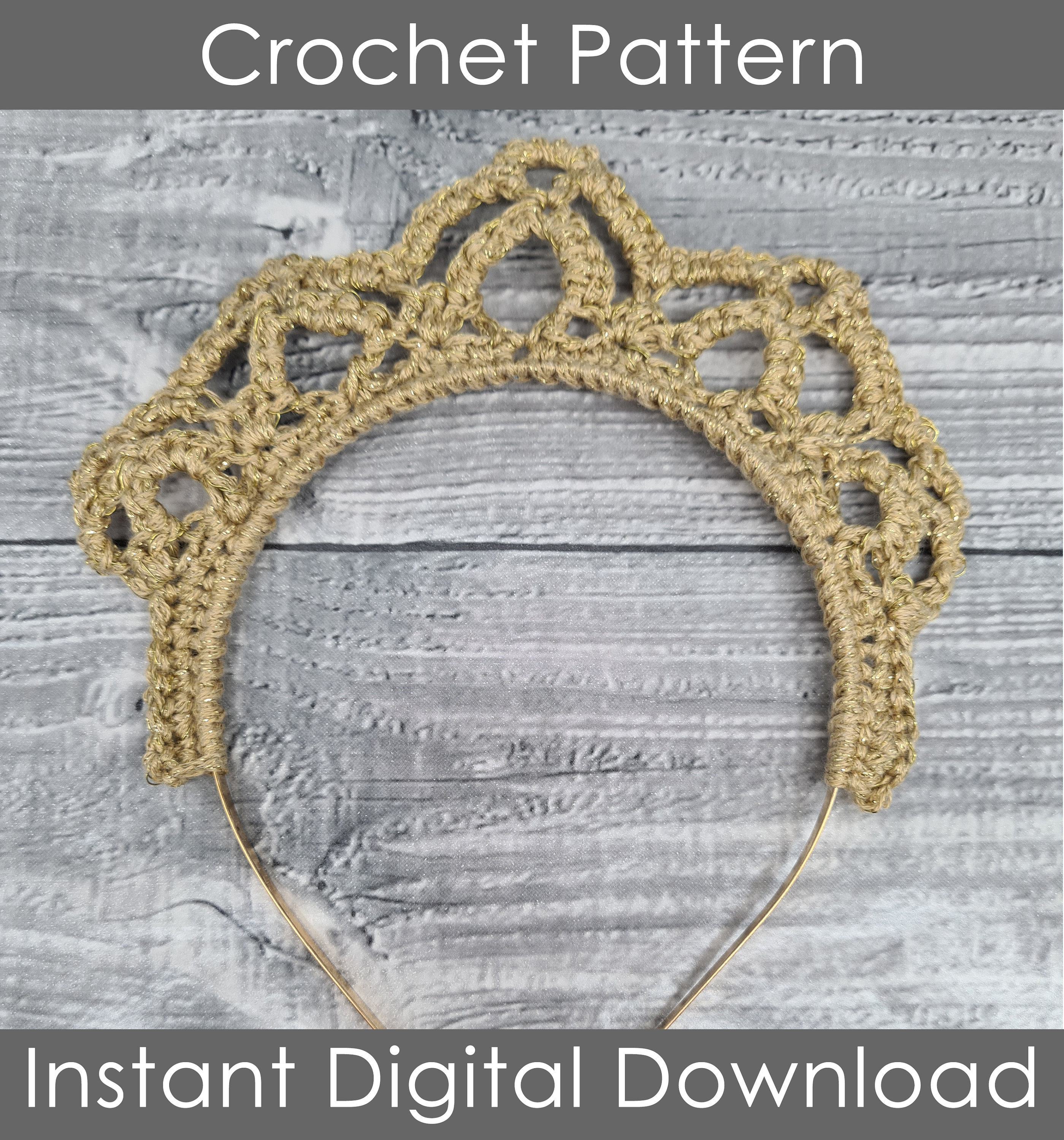 Crochet Headband Tiara Pattern: Queen Princess Crown