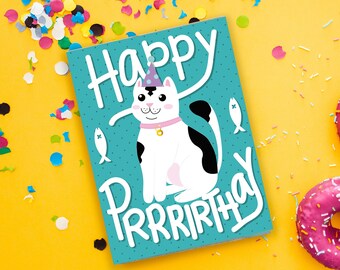 Birthday Card, Cat, Card Birthday, Cat