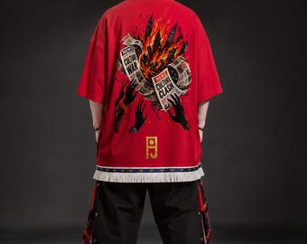 Hebrew Israelite Culture War Poly Waffle Drop Shoulder T-Shirt: Judaica Apparel