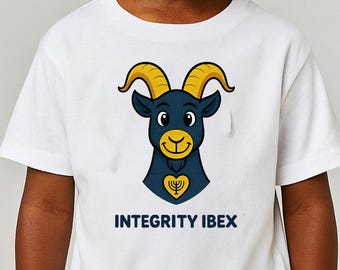 Brews-ville Integrity Ibex Print Kids' T-Shirt Judaica apparel