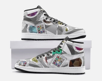 12 Tribes Of Israel High Priest Breast Plate/Choshen Unisex High Top Leather Sneakers