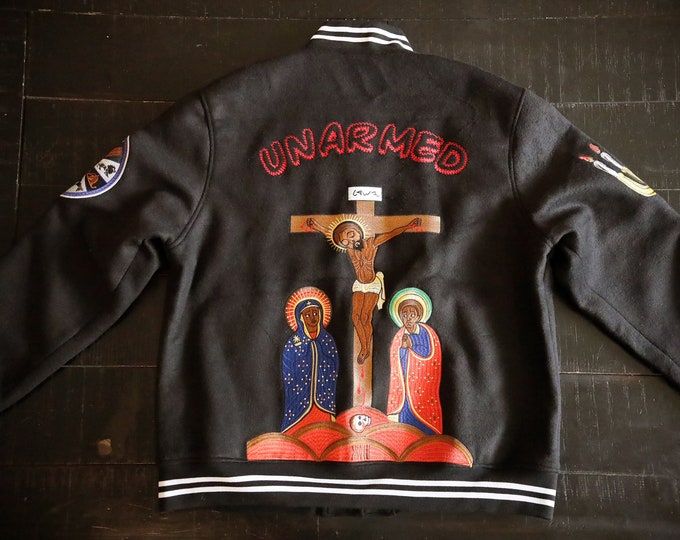 Featured listing image: Same Day Shipping! Introducing the House of Joseph Co. Unarmed Varsity Limited Jacket Series, the ultimate fusion of faith, comfort