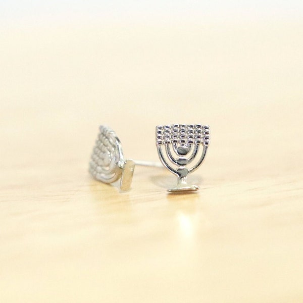 House of Joseph Co.'s stunning 7 Branch Menorah Stud Earrings Gifts For Him Gifts For Her Jewelry Same Day/Next Day Shipping