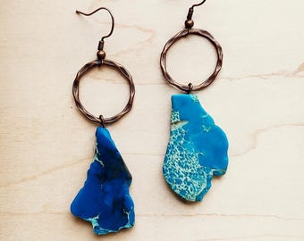 Natural Earthen Chunky Earrings: Turquoise Terra Regalite Hebrew Israelite Jewelry Gift
