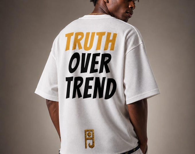Featured listing image: Hebrew Israelite Truth Poly Waffle Drop Shoulder T-Shirt: Judaica Apparel