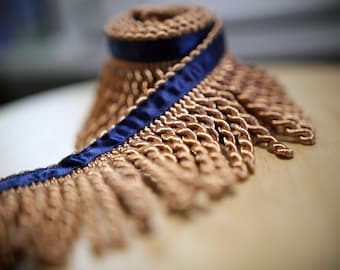 Premium Copper Fringe With Navy Blue Ribbon - Your Key to a Spiritually Empowered Life