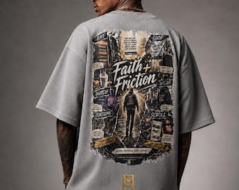 Hebrew Israelite Faith and Friction Poly Waffle Drop Shoulder T-Shirt: Judaica Apparel