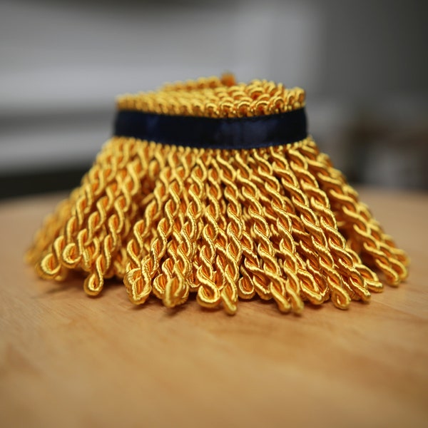 Premium Super Saiyan Bullion Fringe with Navy Border of Blue - Your Key to a Spiritually Empowered Life