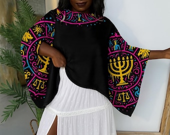 Hebrew Israelite Ahchwath Sister Women's Boho Patchwork Kimono Sleeve Top