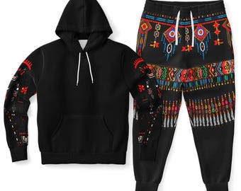 Hebrew Israelite Men's & Women's Ultimate Comfort with Northern Natives Hieroglyphs Premium Hoodie Sweat Suit