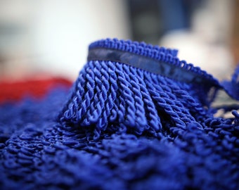 Premium Royal Blue Bullion Fringe with Navy Border of Blue - Your Key to a Spiritually Empowered Life