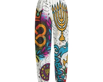 Sabali Patience All-Over Print Knitted Fleece Pants Judaica apparel