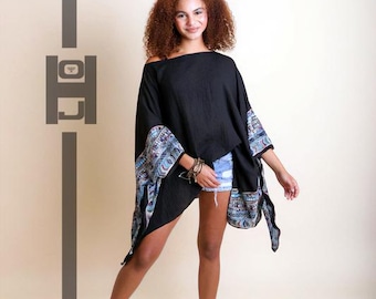 Hebrew Israelite Ahchwath Sister Women's Embroidered Native Kimono Sleeve Top Judaica apparel