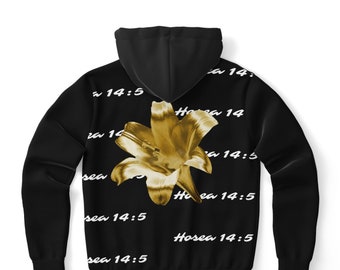 House Of Joseph Co. Hebrew Israelite Black Lilly Hoodie With Graphic Art  Super Soft Premium Custom