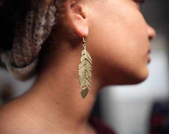 Hebrew Israelite Bronze Northern Kingdom Israelite Feathered Earrings Gift For Her Jewelry