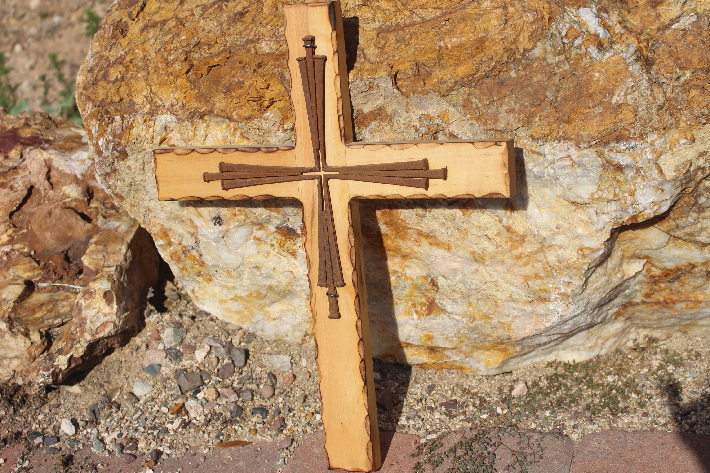 Sacro Grande Croce di Legno d'Acero con Chiodi Piazza - Etsy Italia
