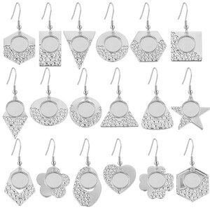 10pcs Stainless steel 12mm time gemstone ear hooks, a variety of options, diy earrings, hollow pendants, geometric irregular earrings