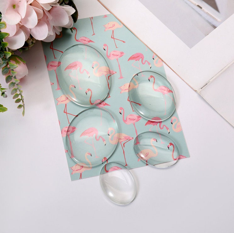 Clear Transparent Glass Cabochon Dome Flat Back Crystal Magnify - Foto 2