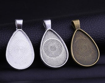 20X30mm Tear Drop Trays-Cabochon Einstellung-Anhänger blank-Anhänger Tabletts-Cabochon Tablett-Cabochon Lünette-Blank Cabochon Tabletts