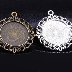 Double Side Round Bezel Pendant Trays,DiY Round Bezel Pendant Trays Base, 25mm Setting Blanks,Jewelry Pendant Blanks Suppliers