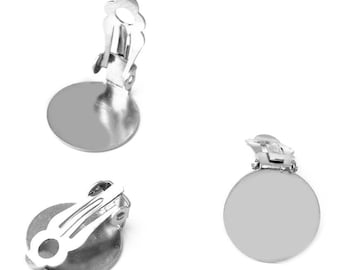Women Fashion Earrings 2019 Stainless Steel Accessories Ear Clips Blank Base Fit 10 12 14mm Jewelry Making Connector