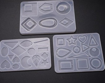 Jewelry pendant silicone mold resin pendant mold with hole Cabochon silicone earring pendant molds craft mould for Jewelry pendant making